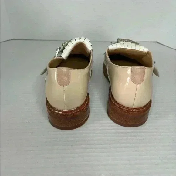 The Office of Angela Scott Mr. Oliver Beige White Oxford Size 35.5/ 5.5 Women’s - Picture 5 of 12